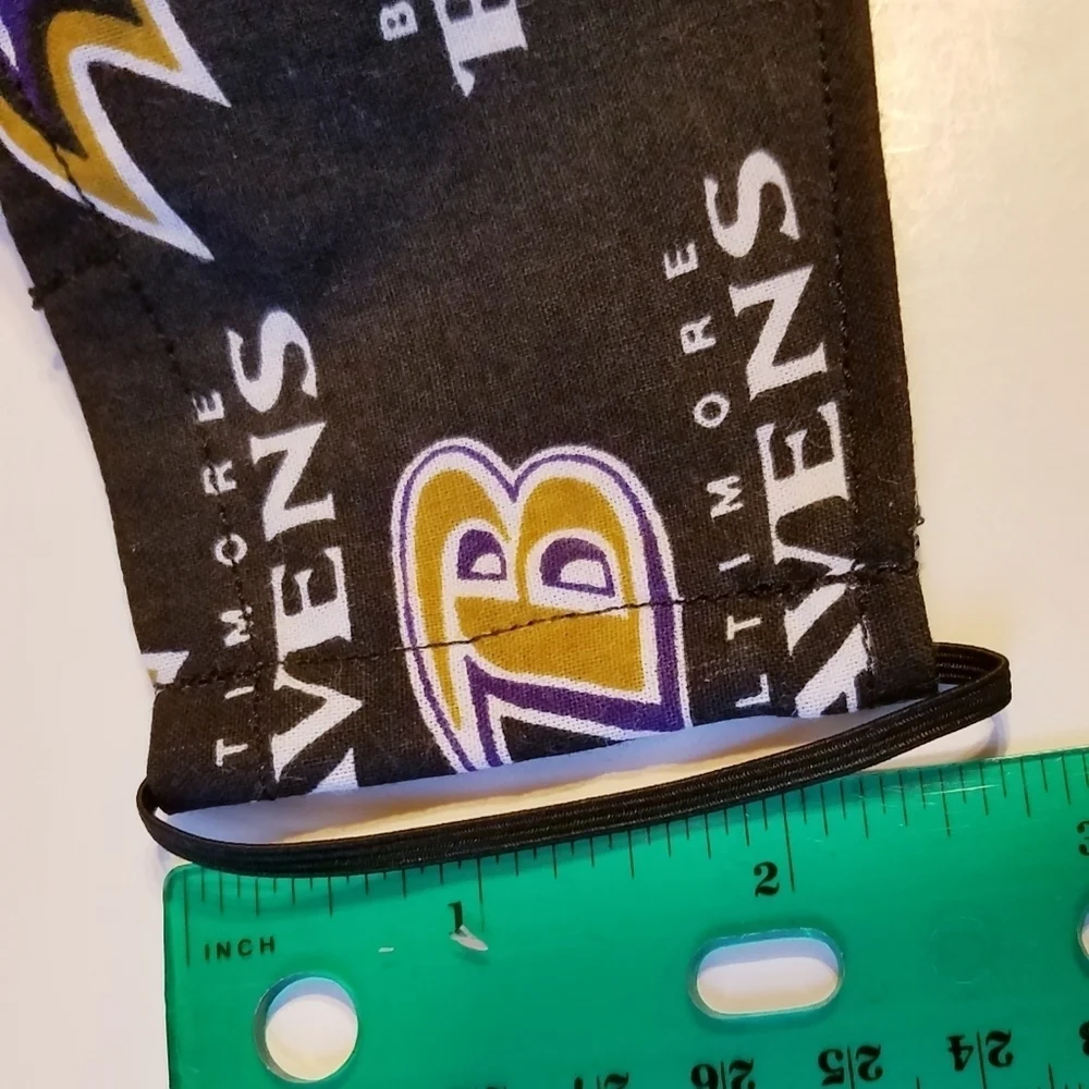 Hand Crafted Face Mask Baltimore Ravens Black Purple Gold Kids Face Mask